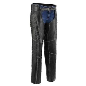 NWT Milwaukee Leather MLL6526 Women's 'Laced' Distressed Grey Moto Riding Chaps